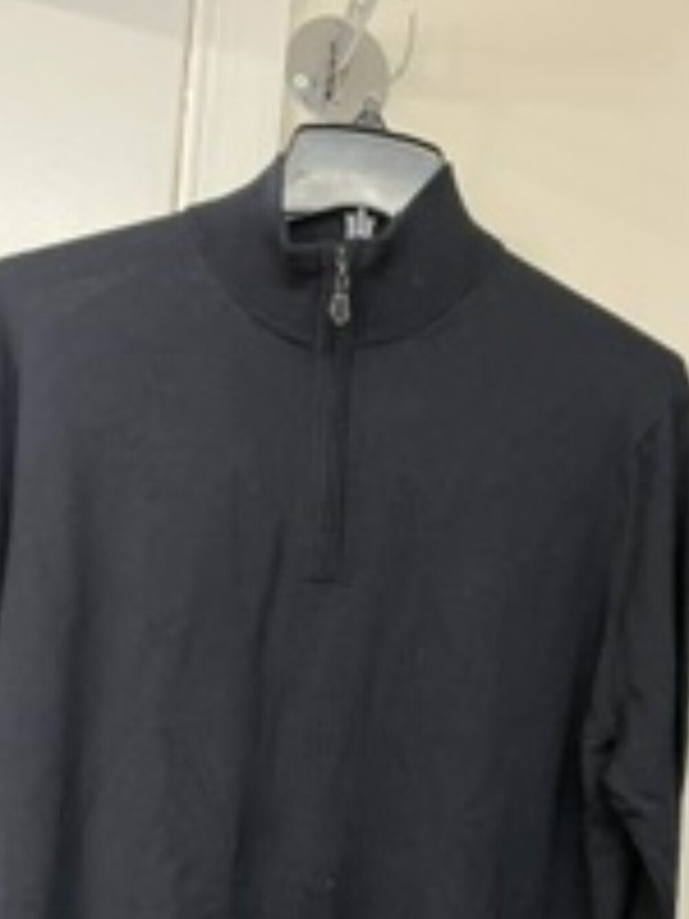 Alan Paine Mens Black 100% Pure Merino Wool Quarter Zip Sweater UK44 Med Large